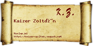 Kaizer Zoltán névjegykártya