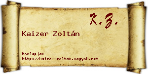 Kaizer Zoltán névjegykártya